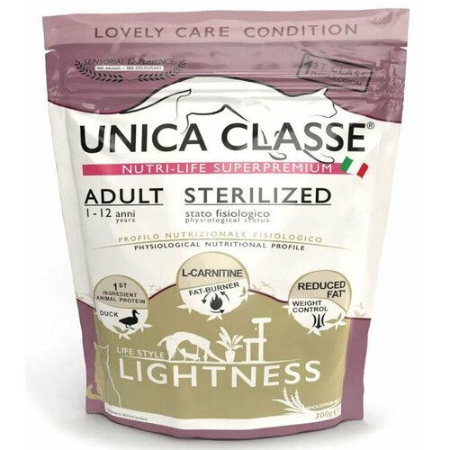 UNICA Adult Sterilized Lightness Сухой корм для стерилизованных кошек, с уткой, 300 гр. фотография