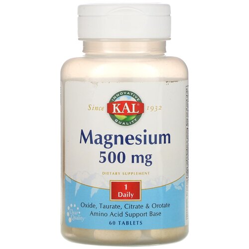 Таблетки KAL Magnesium, 100 г, 500 мг, 60 шт. фотография