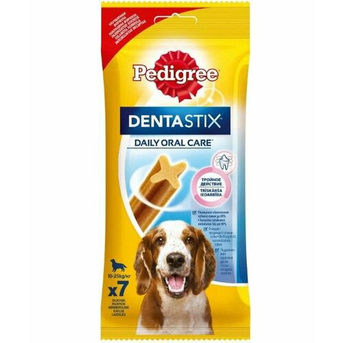 Pedigree DentaStix Лакомство педигри дентастикс для собак, для ухода за зубами, 1 упаковка (7 штук) 180г. фотография