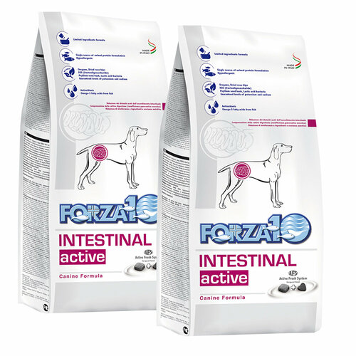 FORZA10 DOG INTESTINAL ACTIVE для взрослых собак всех пород при заболеваниях желудочно-кишечного тракта (10 + 10 кг) фотография