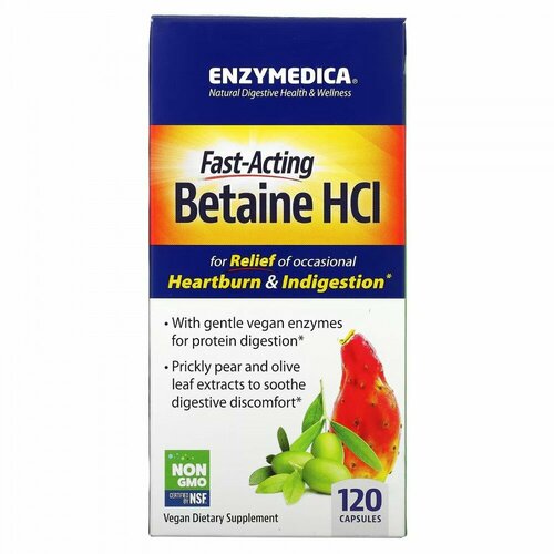 Enzymedica Betaine HCL 120 caps / Энзаймедика Бетаин Гидрохлорид 120 капс фотография