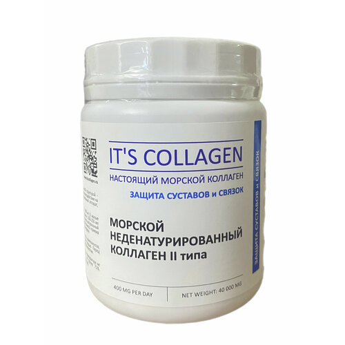 Правильный морской коллаген в форме порошка 2 типа ITS COLLAGEN для суставов и связок. Поддержка организма в пожилом возрасте и восстановление после травм 40 грамм фотография