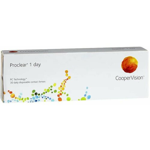 Контактные линзы CooperVision Proclear 1 Day, 30 шт., R 8,7, D -0,25, прозрачный, 1 уп. купить за 2350 руб, фото