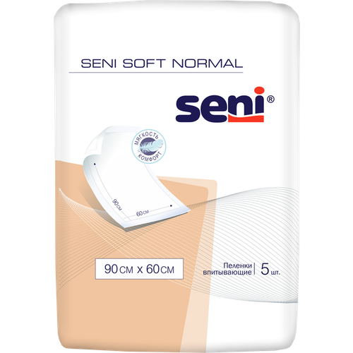 Пеленки впитывающие одноразовые урологические Seni Soft Normal 90 x 60 см, 5 шт. купить за 218 руб, фото