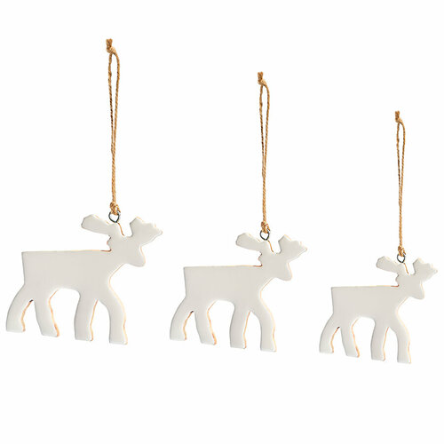 Набор елочных украшений Santa reindeers из коллекции New Year Essential, 3 шт. купить за 2075 руб, фото