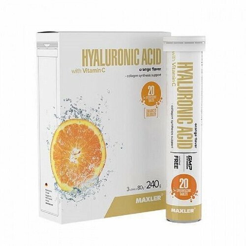 Maxler Hyaluronic Acid with Vitamin C 3 тубы по 20 шип. табл (Maxler) Апельсин купить за 1195 руб, фото