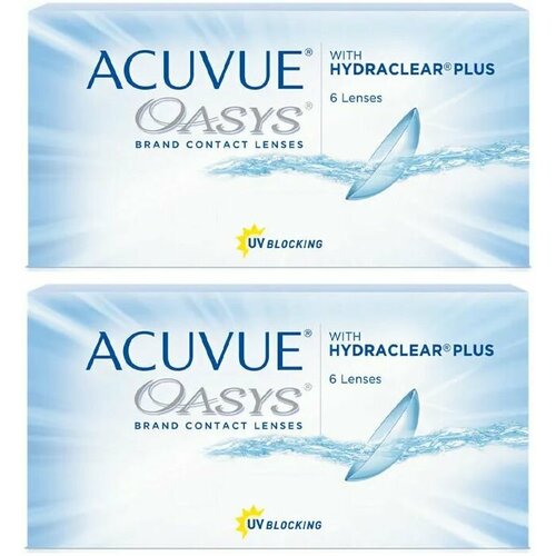 Контактные линзы ACUVUE OASYS with Hydraclear Plus, 6 шт., R 8,4, D +1, 2 уп. фотография