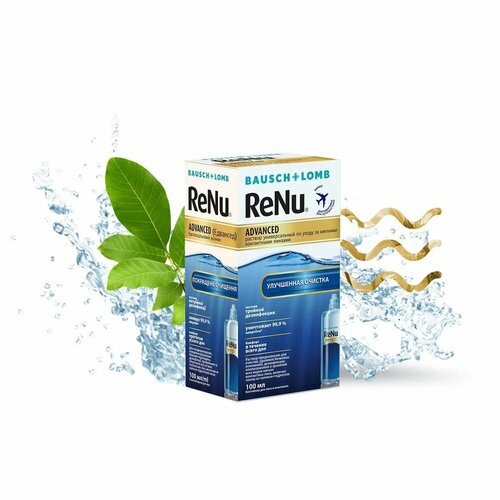 Раствор для контактных линз универсальный BAUSCH&LOMB Renu Advanced 100 мл (+контейнер) купить за 517 руб, фото