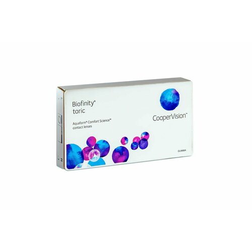 Контактные линзы CooperVision Biofinity Toric., 3 шт., R 8,7, D +4,5, CYL: -2,25, AХ: 30, прозрачный, 1 уп. фотография