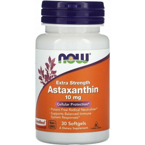 Капсулы NOW Astaxanthin, 50 г, 10 мг, 30 шт. фотография