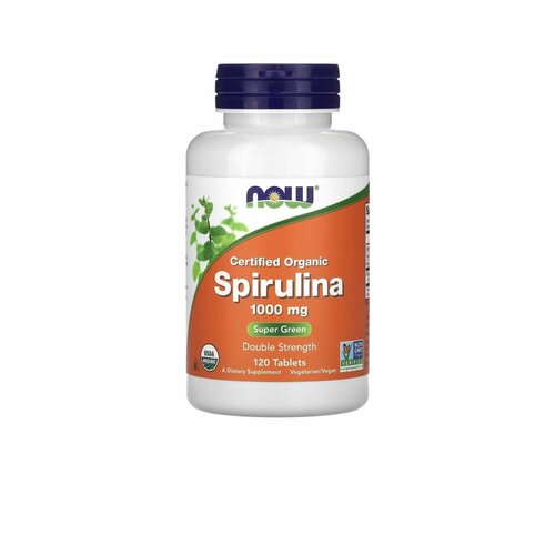 Спирулина Двойной Концентрации NOW Spirulina Double Strength 1000 mg 120 таблеток фотография