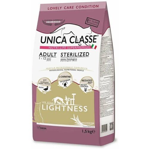 UNICA Adult Sterilized Lightness Сухой корм для стерилизованных кошек, с уткой, 1,5 кг фотография