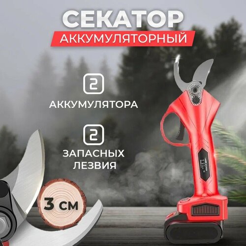 Аккумуляторный секатор, диаметр реза 3 см фотография