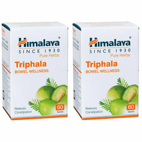 Таблетки Трифала Хималая (Triphala Himalaya), для очищения крови, детоксикация печени, стимулирует секрецию желчи, 2х60 таб. фотография