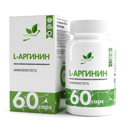 L-Arginine, 550 мг, 88 г, 60 шт. фотография