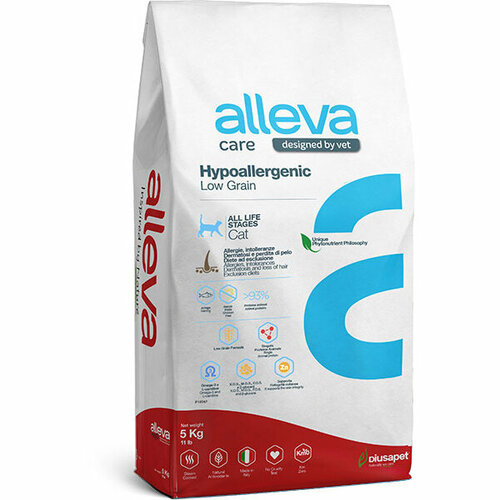 Alleva Care Cat Hypoallergenic Low Grain Корм для кошек для лечения аллергии на основе Рыбы, 5 кг фотография