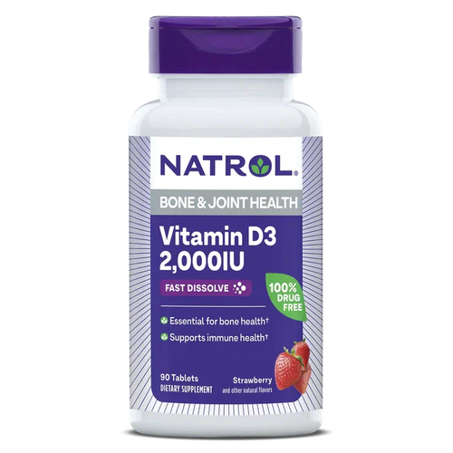 Vitamin D3 Fast Dissolve таб., 2000 ME, 90 шт., клубника фотография