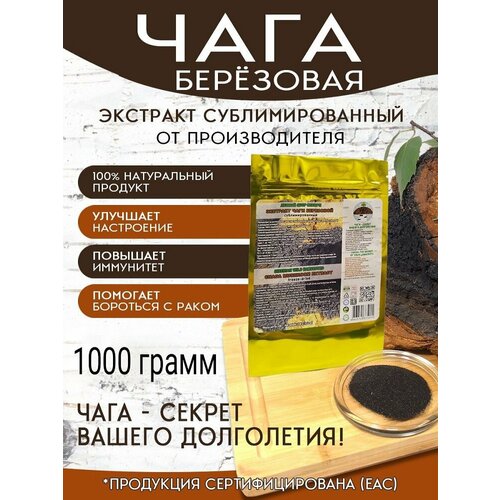 Экстракт чаги березовой, от чага ФУД, 100% натуральный, в дой-пак, 1 кг фотография