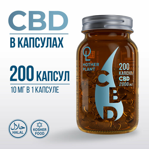 CBD Масло в капсулах (200шт по 10 мг) 2000мг CBD / Motherplant / CBD Oil Capsules / каннабидиол фотография