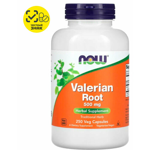 Now Foods, Valerian Root 500 мг (корень валерианы), для здоровья сердца, сосудов и нервной системы, 250 вег капсул фотография