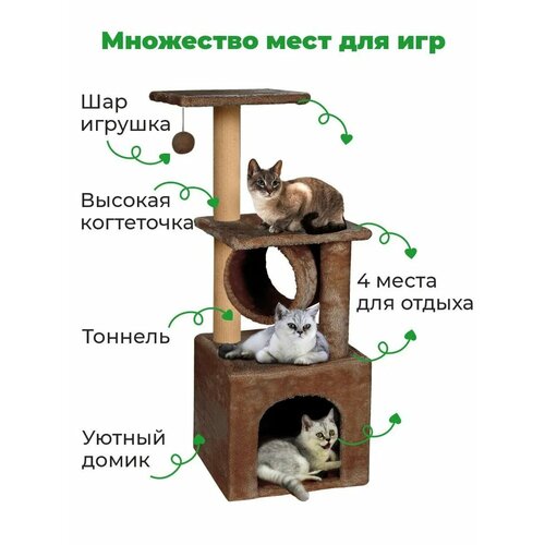 Когтеточка для кошек с домиком-тоннель 