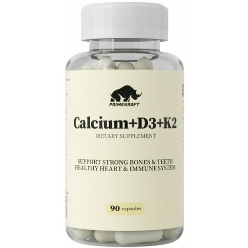 Отдельные витамины Prime Kraft Calcium+D3+K2 (90 капсул) фотография