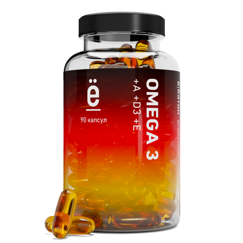 OMEGA-3 + VITAMIN A D E 1350 мг, ё/батон, 90 капсул фотография