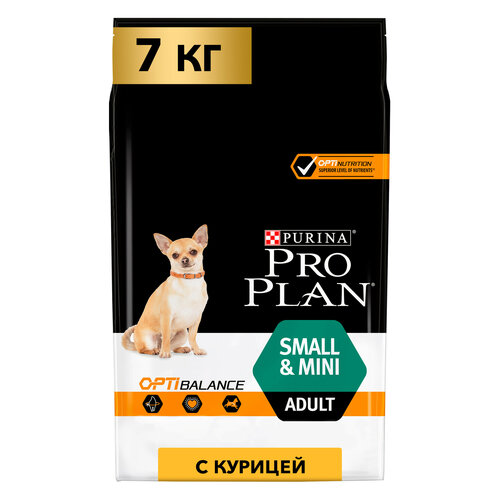 Сухой корм PRO PLAN® для взрослых собак мелких и карликовых пород, с высоким содержанием курицы 7 кг купить за 3554 руб, фото