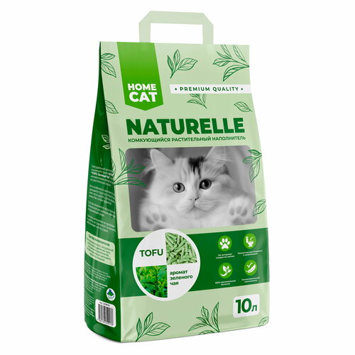 Homecat Naturelle Tofu комкующийся наполнитель для кошачьих туалетов, с ароматом зеленого чая 10 л купить за 802 руб, фото