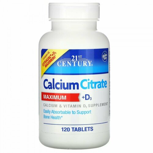 21st Century Calcium Citrate MAXIMUM + D3 120 таб. фотография