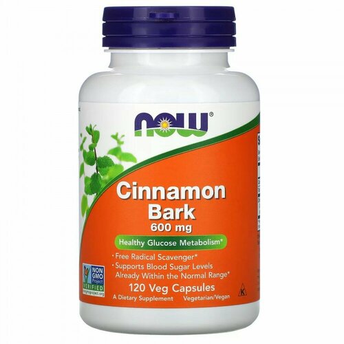 NOW Cinnamon Bark (кора коричного дерева) 600 мг 120 вег капсул (NOW) срок годности 09/2024 фотография