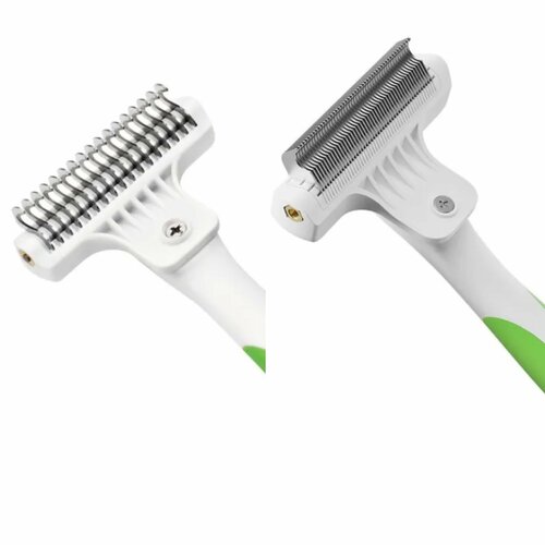 Комплект Стриппинг финишный Fine-Tooth Deshedding Rake + Стриппинг ANDIS Стандарт Deshedding Tool ( 6 см рабочая часть) купить за 8500 руб, фото