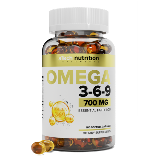 Капсулы aTech Nutrition Omega 3-6-9, 0.7 г, 180 шт. купить за 842 руб, фото