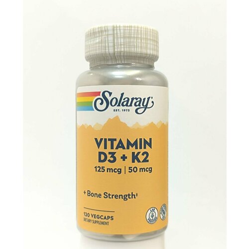 Капсулы Solaray Vitamin D3 + K2, 120 шт. фотография