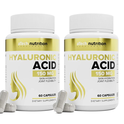 Набор 2 упаковки HYALURONIC ACID (Гиалуроновая кислота) aTech nutrition 60 + 60 капсул фотография