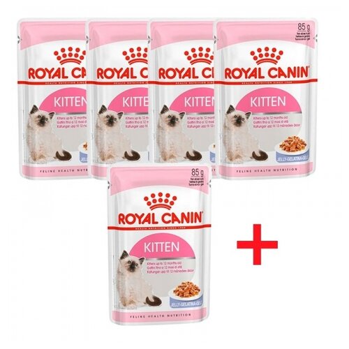 корм для котят Royal Canin Kitten Instinctive 5 шт. х 85 г (кусочки в желе) купить за 640 руб, фото