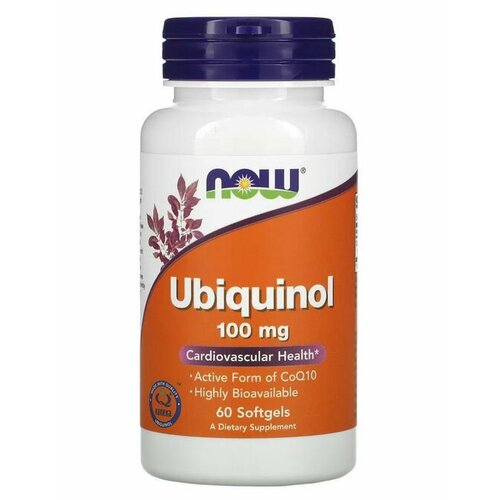 Now Foods, Убихинол (Ubiquinol), 60 капсул общей массой 705 мг фотография