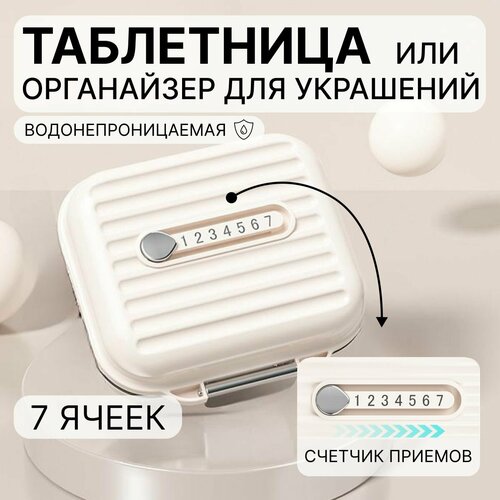 Таблетница, контейнер для лекарств, органайзер для таблеток, маленькая белая фотография