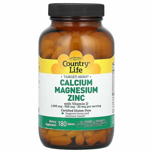 Country Life Target-Minс Calcium Magnesium и Vitamin D3 - 180 капсул фотография