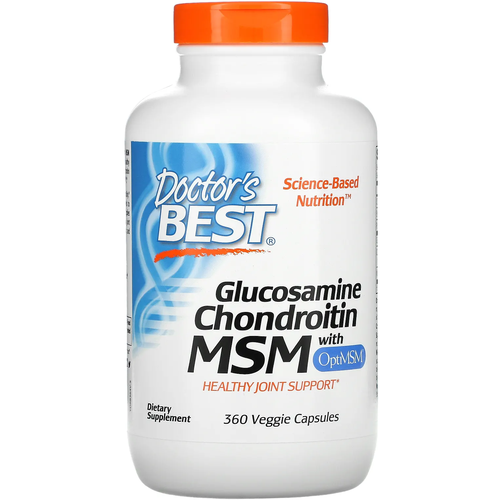 Капсулы Doctor's Best Glucosamine, Chondroitin with MSM OptiMSM, 480 г, 480 мл, 360 шт. фотография