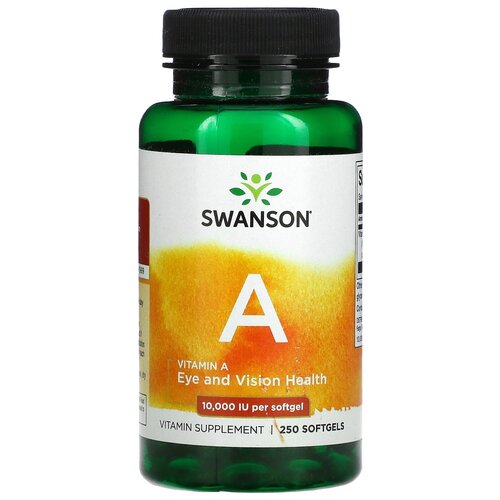 Капсулы SWANSON Vitamin A, 100 г, 10000 МЕ, 250 шт. фотография