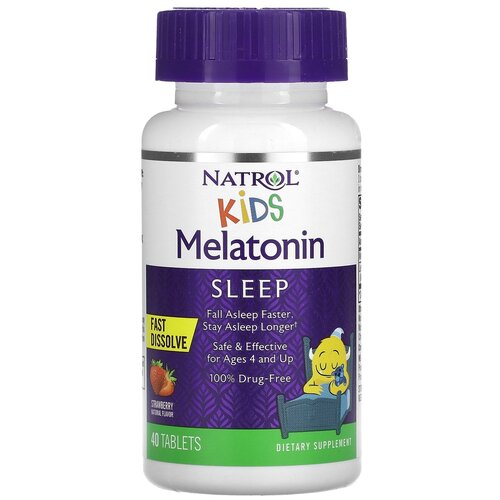 Таблетки растворимые Natrol Kids Melatonin Fast Dissolve, 60 г, 40 шт. фотография