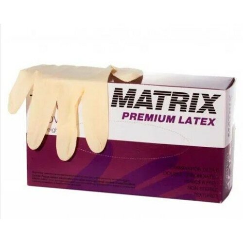 Перчатки латексные медицинские MATRIX PREMIUM LATEX, цвет: желтый, размер S, 100 шт. (50 пар) двойной хлоринации купить за 999 руб, фото