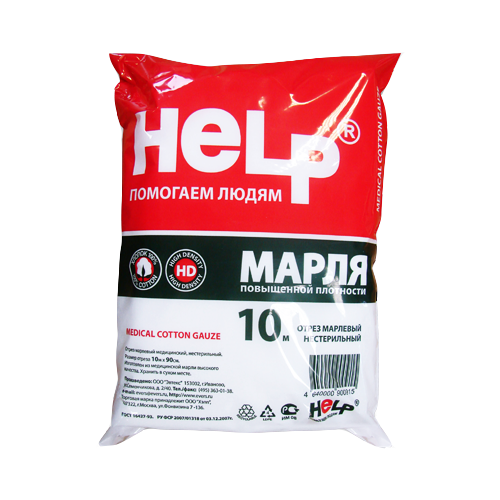 HELP марля нестерильная, 10м х 90 см, 1 шт. фотография