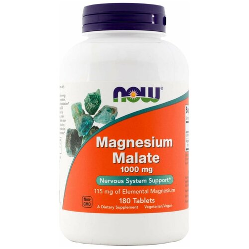 NOW Magnesium Malate 1000 mg 180 tabs фотография