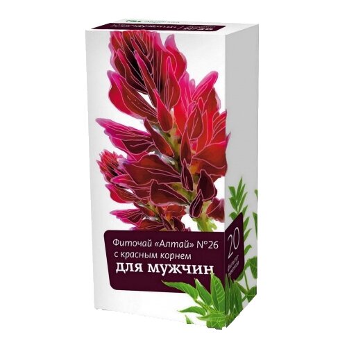 Алтайский кедр чай Алтай №26 с красным корнем для мужчин ф/п, 2 г, 20 шт. купить за 208 руб, фото