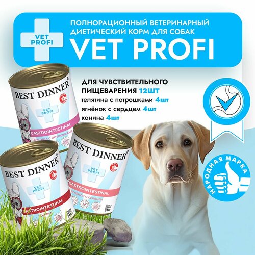 Влажный корм Best Dinner Vet Profi Gastro Intestinal для собак любых пород Ассорти (12шт х 340гр) фотография