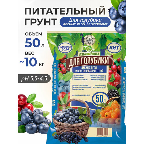 Грунт для ягод голубики черники брусники, 50 л, почвогрунт, InHome Green купить за 1791 руб, фото