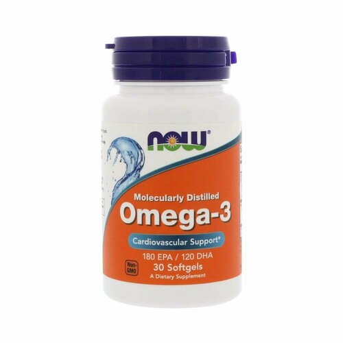 Омега 3 1000 мг Рыбий жир NOW Omega-3 30 капсул фотография