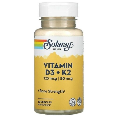 Solaray Vitamin D3 + K2 60 вегетарианских капсул купить за 2850 руб, фото